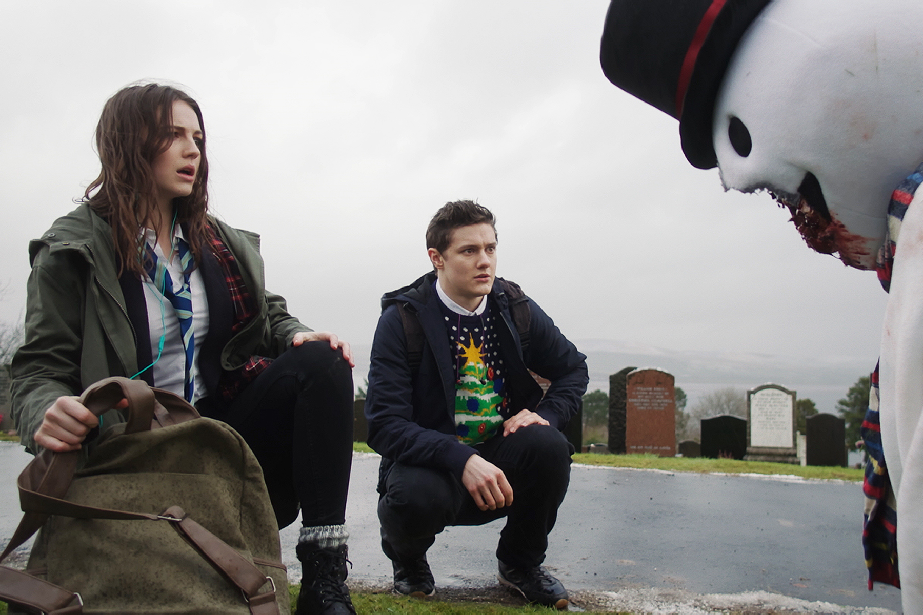 Ella Hunt and Malcolm Cumming in the film. 