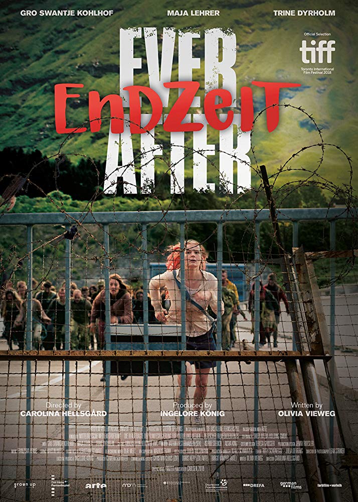 The film poster showing Gro Swantje Kohlhof running away from a zombie horde.