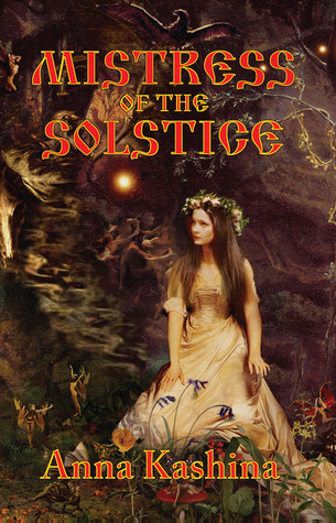 The book cover showing the drawing of a woman dressed in white with a flower crown in a forest.