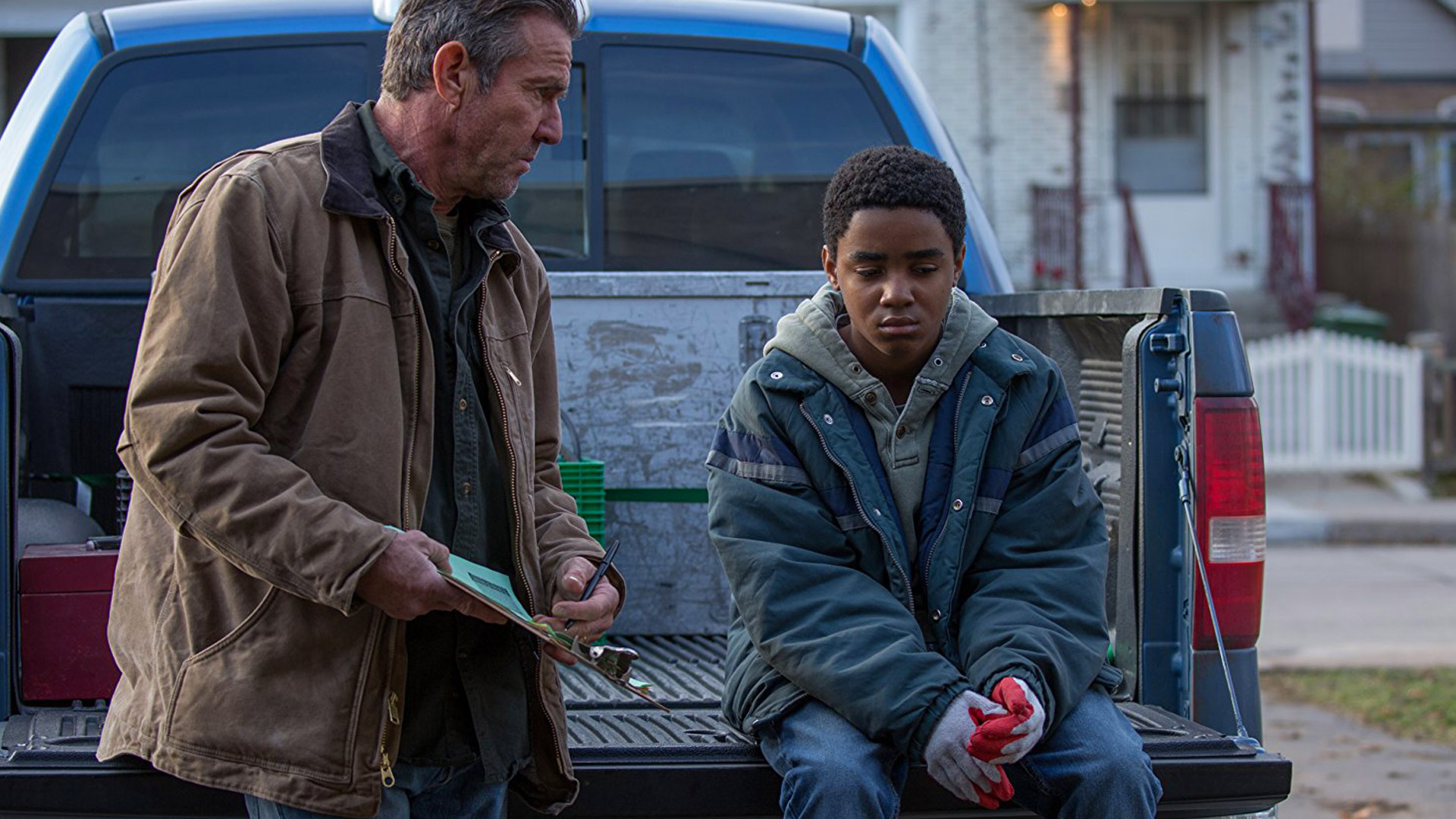 Dennis Quaid and Myles Truitt in the film.