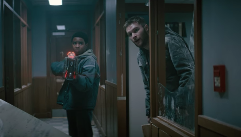 Myles Truitt and Jack Reynor in the film.