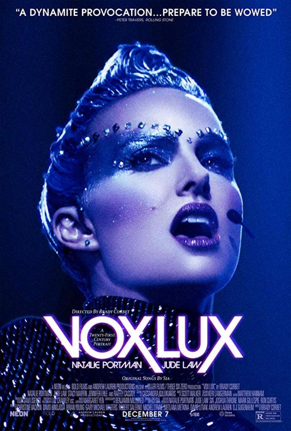 The film poster showing Celeste (Natalie Portman) in full stage make-up singing.