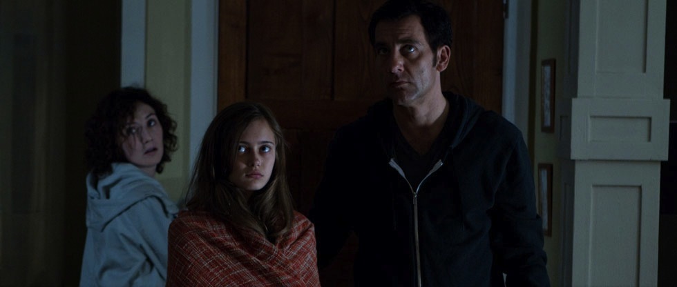 Carice van Houten, Ella Purnell and Clive Owen in the film.