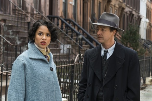 Gugu Mbatha-Raw and Edward Norton in the film.
