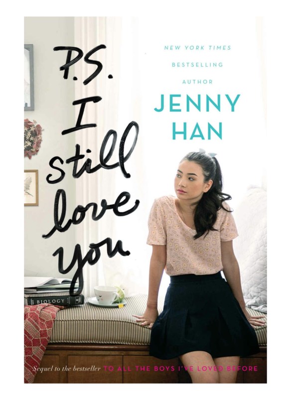 The book cover showing a girl leaning against a reading nook.