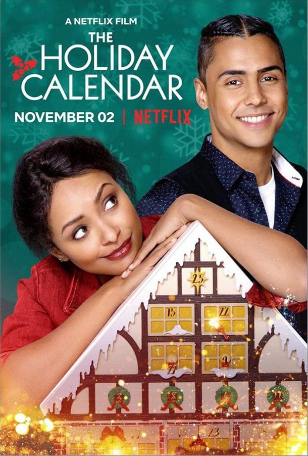The film poster showing a young woman (Kat Graham) leaning on an advent calendar and a young man (Quincy Brown) standing behind her.