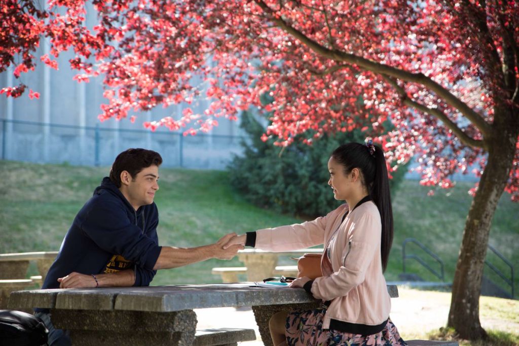 Peter (Noah Centineo) and Lara Jean (Lana Condor) striking a deal. 