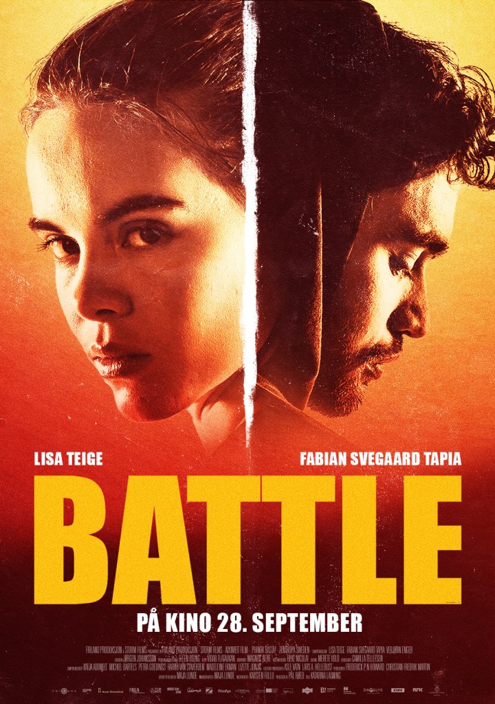 The film poster showing Amalie (Lisa Teige) and Mikael (Fabian Svegaard Tapia).