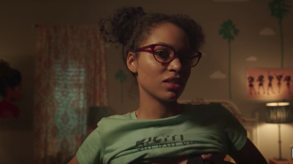 Dani (Nesta Cooper) looking critical. 