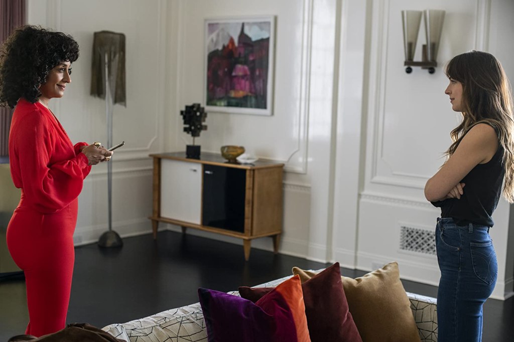 Grace (Tracee Ellis Ross) talking to Maggie (Dakota Johnson). 