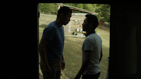 Aysen (Borislav Stepanov) arguing with his brother Timir (Ilya Yakovlev). 