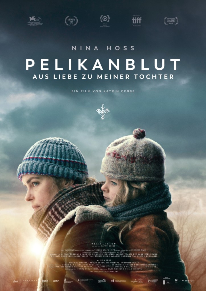 The film poster showing Wiebke (Nina Hoss) carrying Raya (Katerina Lipovska) as if she was a baby.
