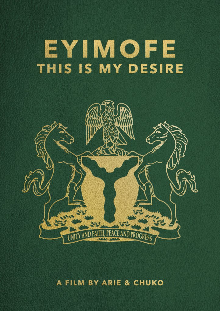 The film poster looking like a passport cover.
