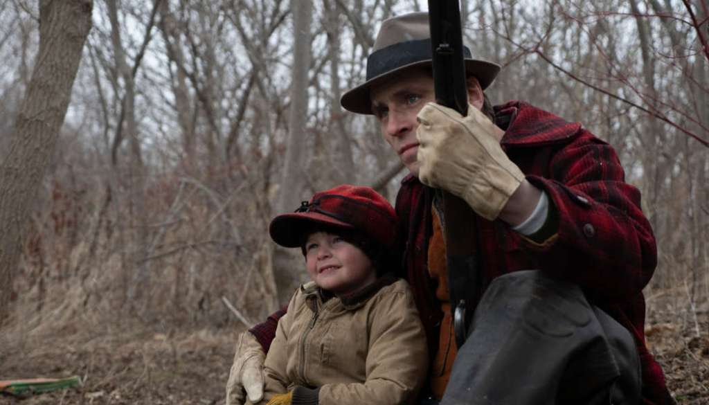 Willis (Sverrir Gudnason) going duck hunting with his son. 