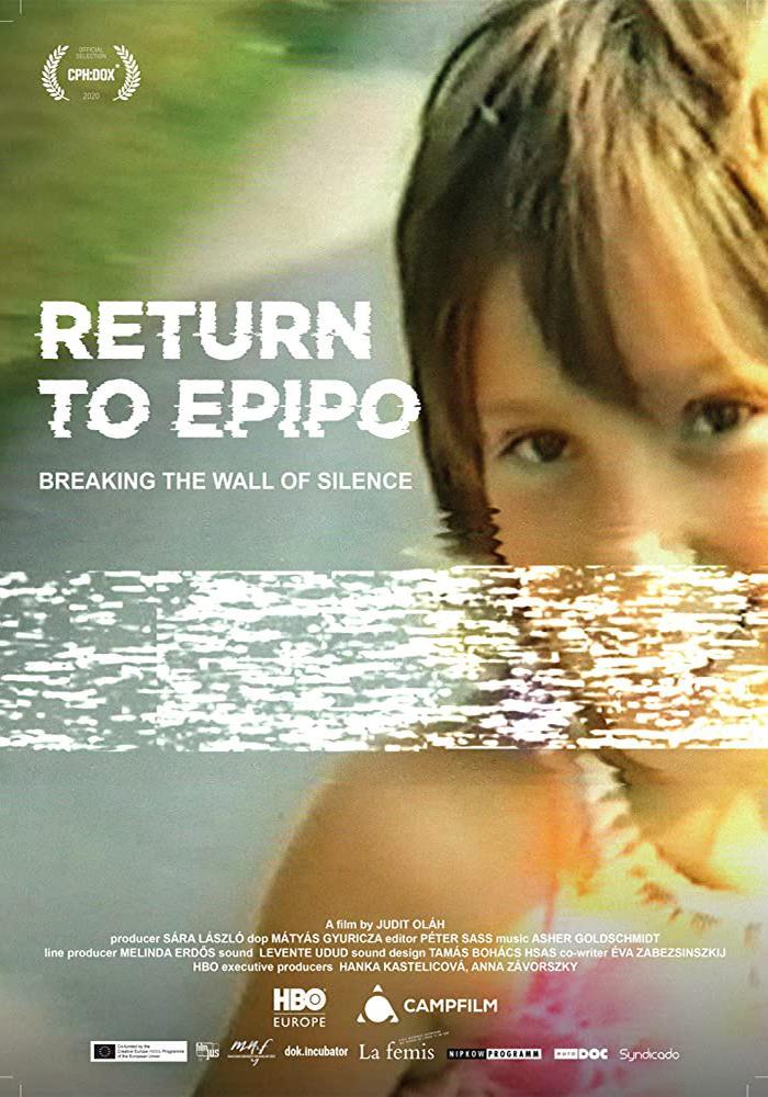 The film poster showing director Judit Oláh as a child smiling at the camera, a distortion across the image. 