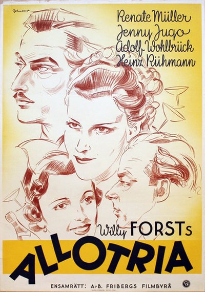 The film poster showing a pencil portrait of the four main characters.