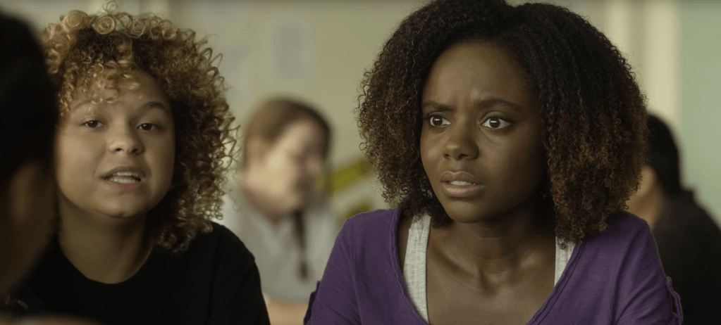 Laney (Rachel Crow) and Deidra (Ashleigh Murray) making plans.