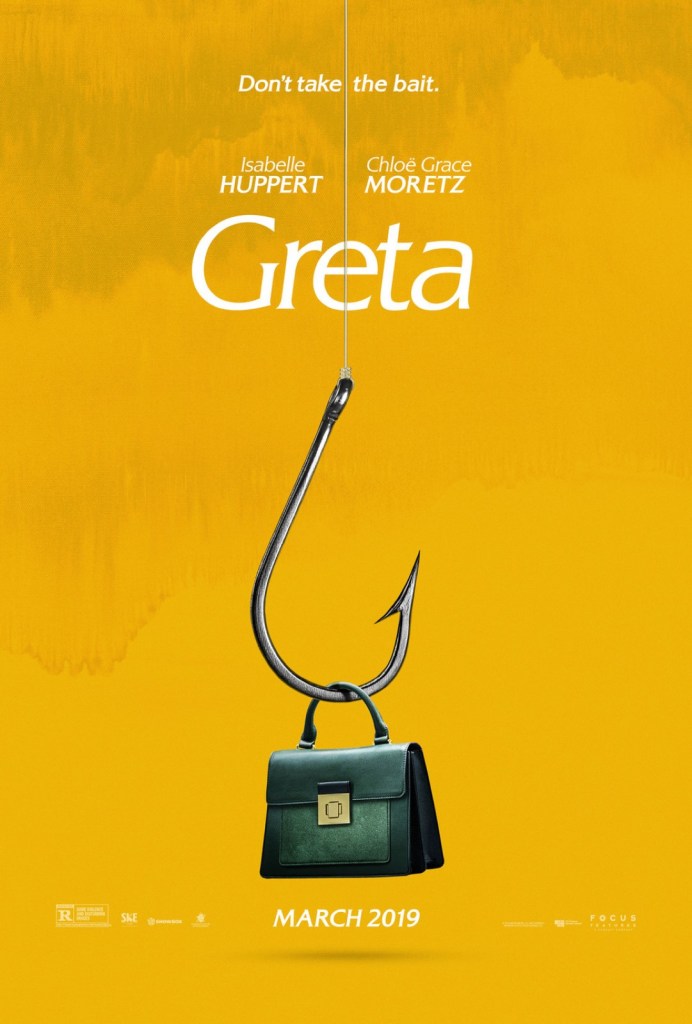 the film poster showing a purse dangling on a fish hook.