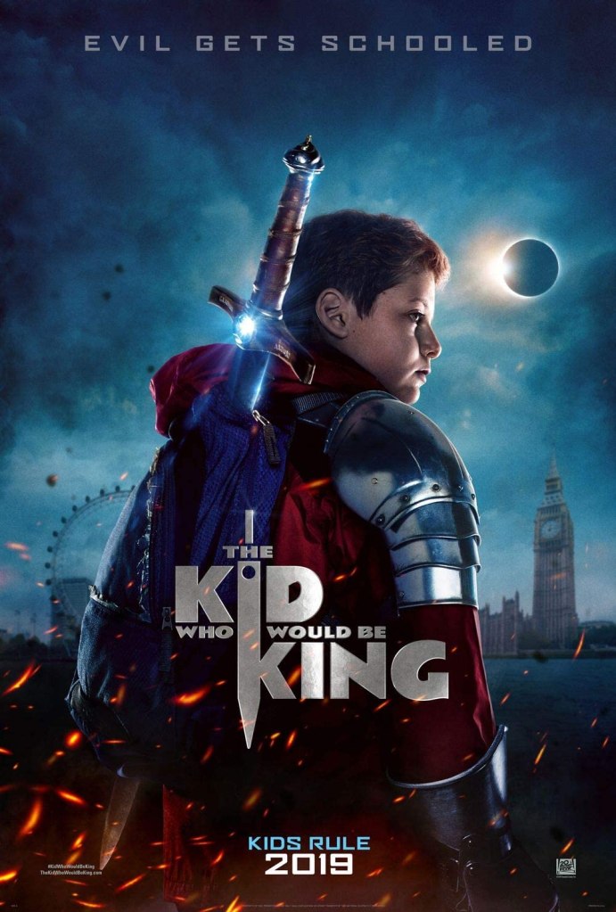 The film poster showing Alex (Louis Ashbourne Serkis) in armor, with a big sword strapped to his back.
