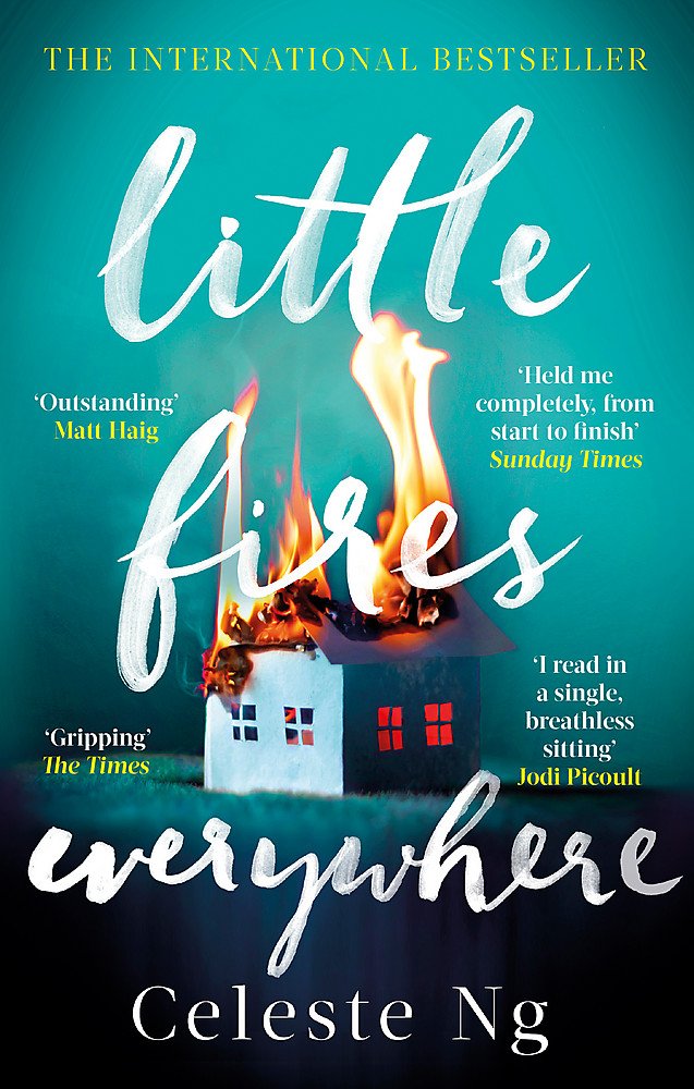 The book cover showing a little paper house on fire.