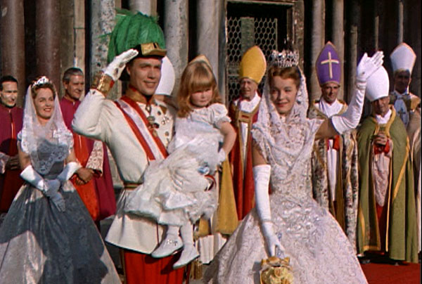 Franz Josef (Karlheinz Böhm) and Sissi (Romy Schneider) with their daughter.