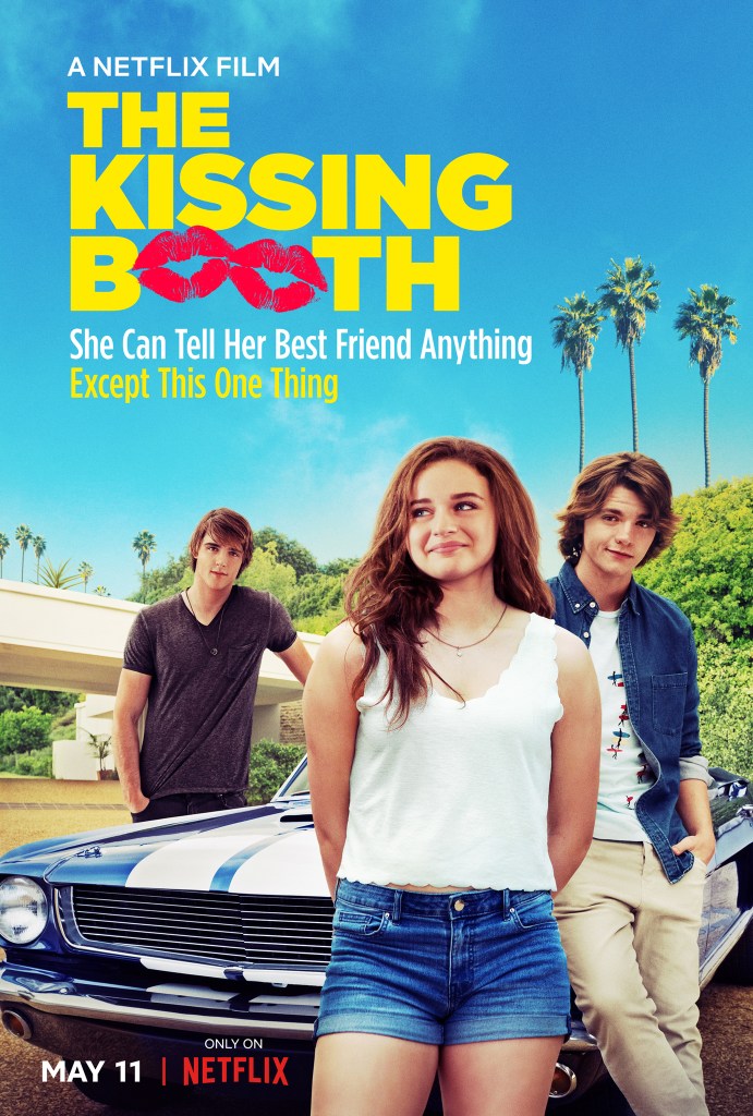 The film poster showing Elle (Joey King), Lee (Joel Courtney) and Noah (Jacob Elordi) leaning around a car.