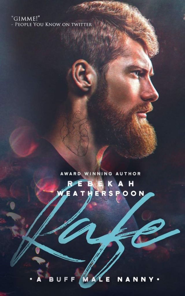 The book cover showing a red-haired man with a beard and a tattoo of a heart on his neck.