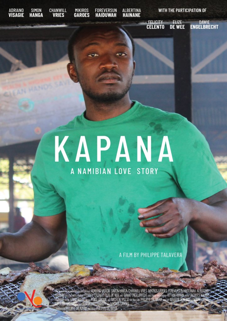 The film poster showing Simeon (Simon Hanga) selling Kapana, grilled meat.