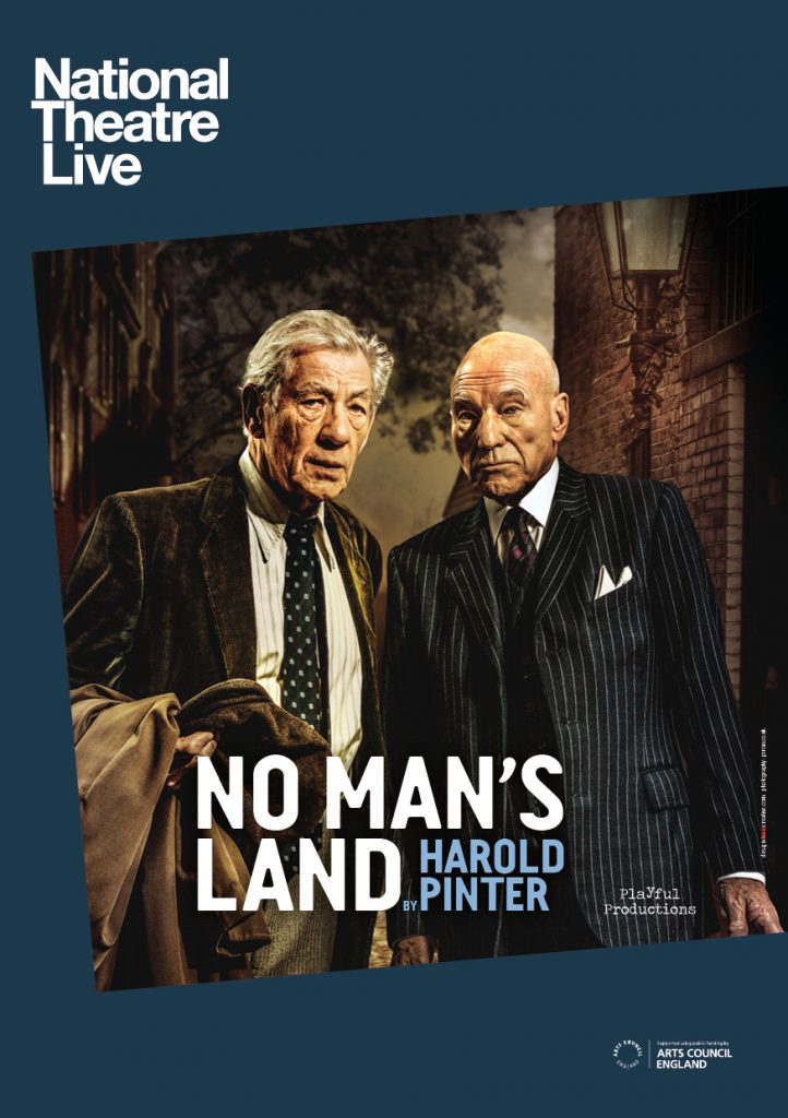 The poster for the production, showing Spooner (Ian McKellen) and Hirst (Patrick Stewart) standing next to each other in suits, with serious expressions.