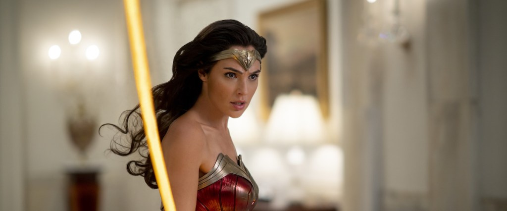 Diana (Gal Gadot) as Wonder Woman wielding the lasso of truth.