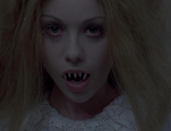 Radojka (Mirjana Nikolic) with her mouth full of sharp teeth.