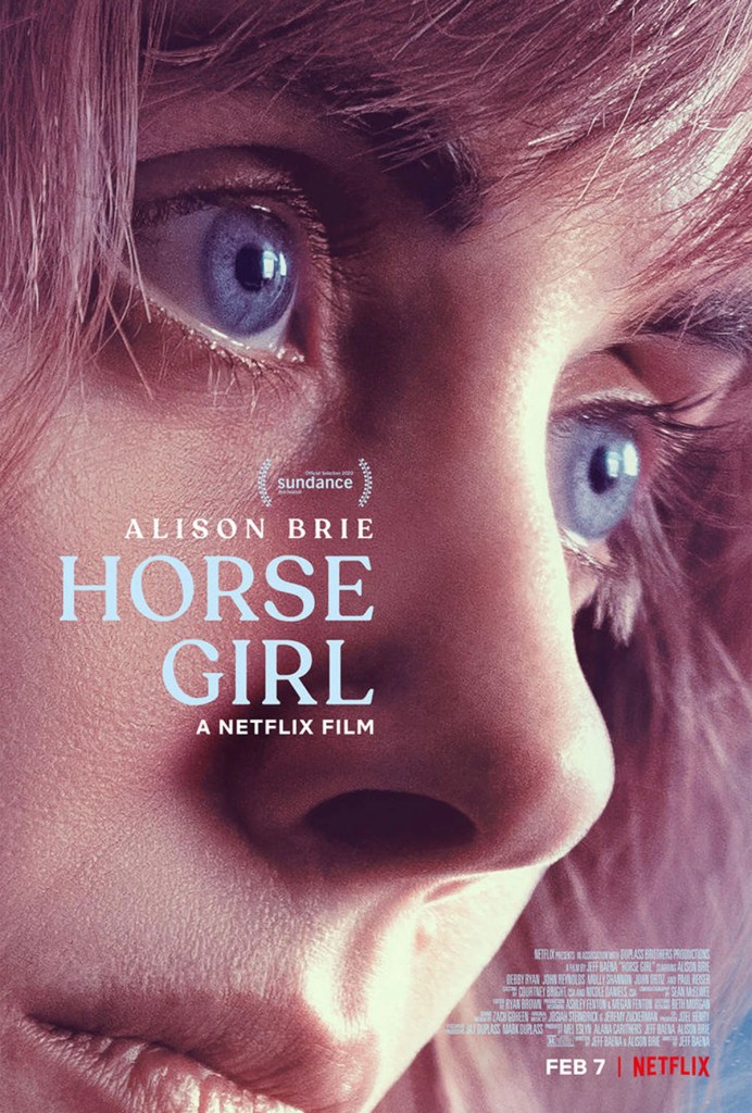 The film poster showing an ultra close-up of Sarah (Alison Brie) .