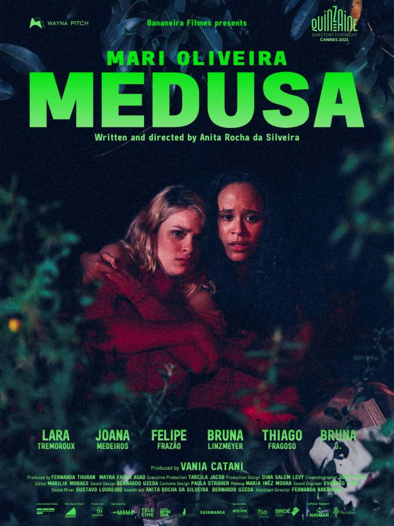 The film poster showing Michele (Lara Tremoroux) and Mari (Mari Oliveira) huddling in bushes.