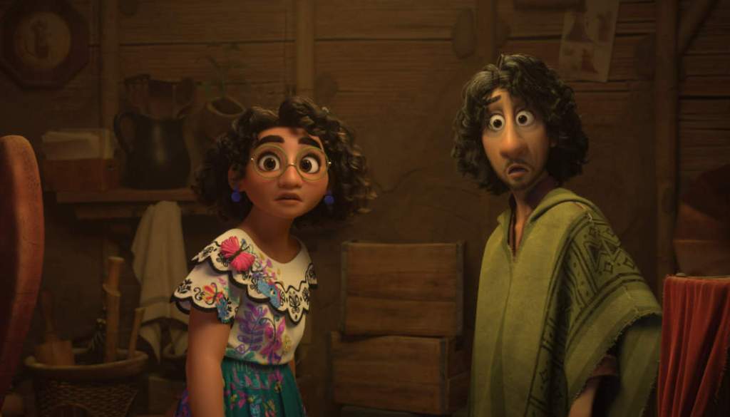 Mirabel and Bruno looking caught.