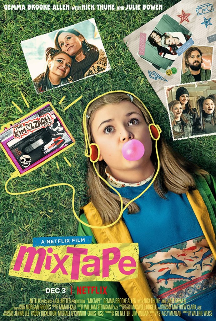 The film poster showing Beverly (Gemma Brooke Allen) lying in the grass, chewing gum and listening to a walkman. Around her a snapshots of film scenes.