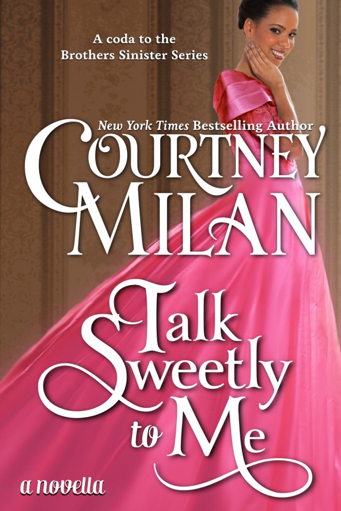 The book cover showing a Black woman in a pink dress smiling softly.