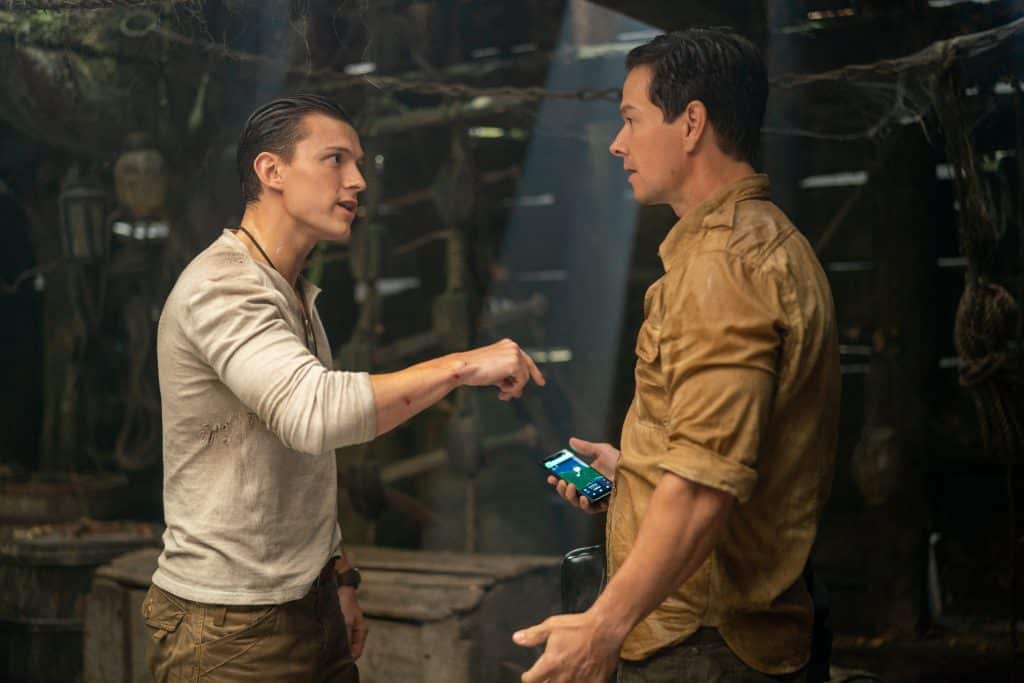 Nate (Tom Holland) having a discussion with Sully (Mark Wahlberg). 