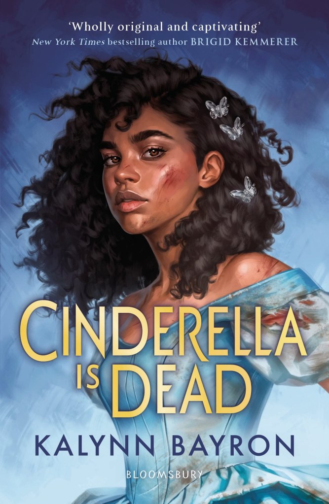 The book cover showing a young Black girl in a blue ballgown. The dress is torn and dirty, her face scratched and bloody.