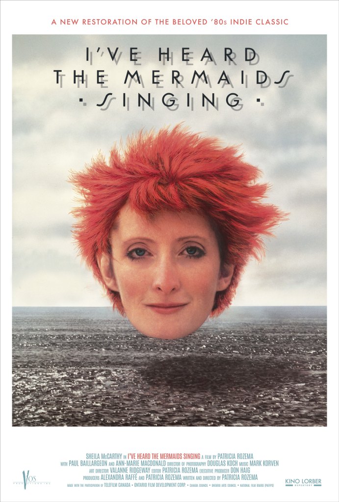 The film poster showing Polly's (Sheila McCarthy) head floating over the ocean, a slight smile on her lips.