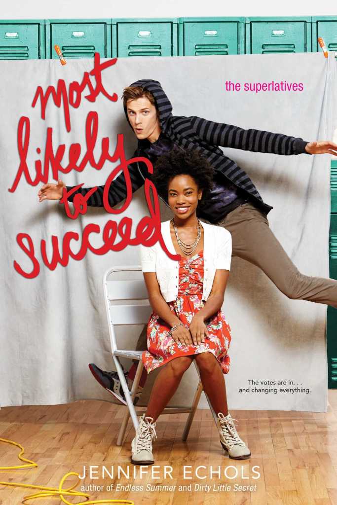 The book cover showing a Black girl sitting on a chair with a white boy striking an exaggerated pose behind her.