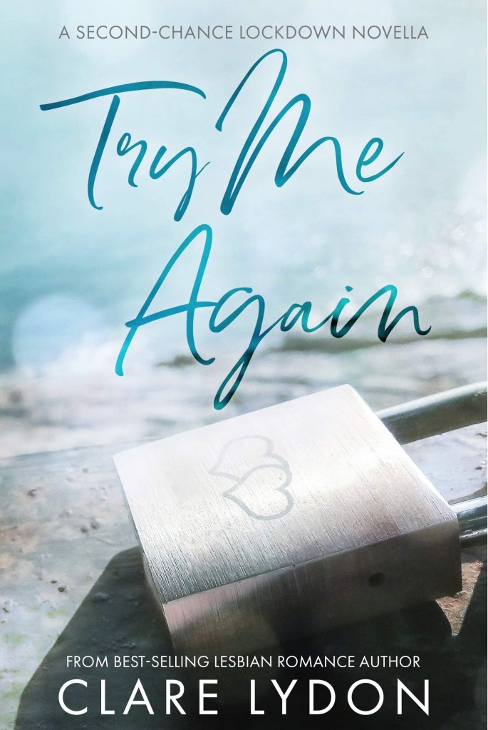 The book cover showing a padlock with two hearts in front of a blurry seascape.