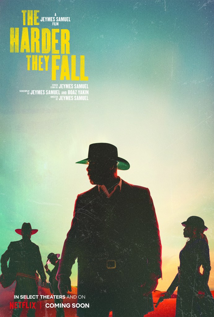 The film poster showing the main characters in cowboy hats silhouetted against the sky.