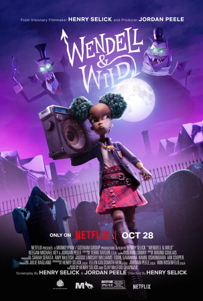The film poster showing Kat (Lyric Ross) strutting over a cemetery with a boombox on her shoulder. In the sky above her are Wendell (Keegan-Michael Key) and Wild (Jordan Peele). 