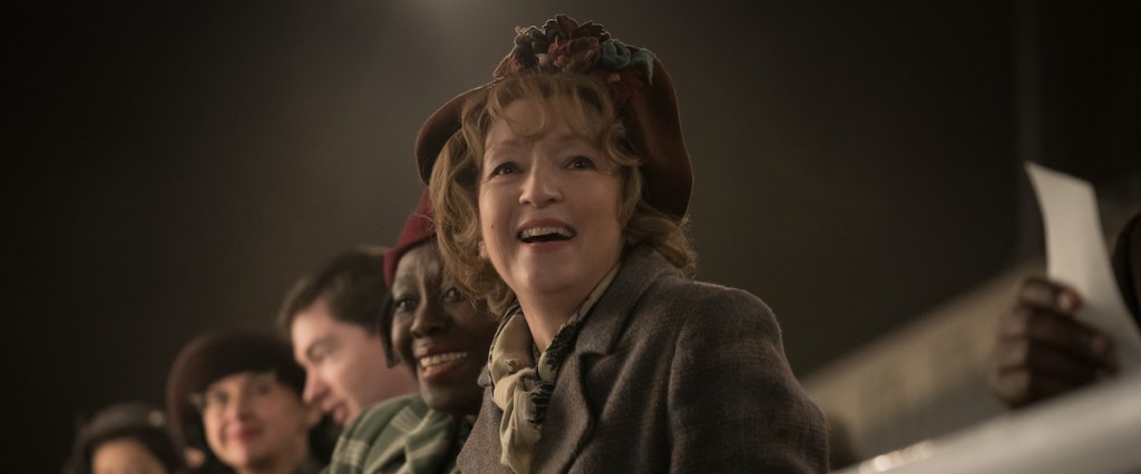 Mrs Harris (Lesley Manville) at the race tracks.