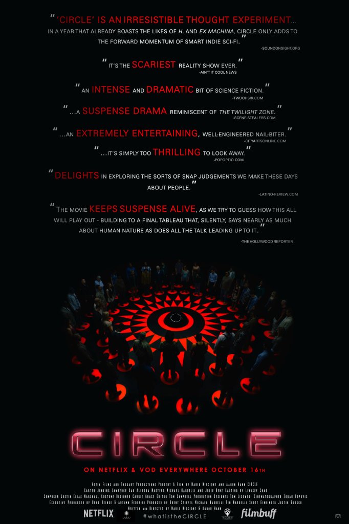 The film poster showning the circle glowing red, people positioned around it.