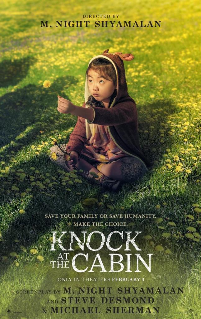 The film poster showing Wen (Kristen Cui) sitting on a meadow, holding up a flower. The shadows of four people standing in front of her lie over her.