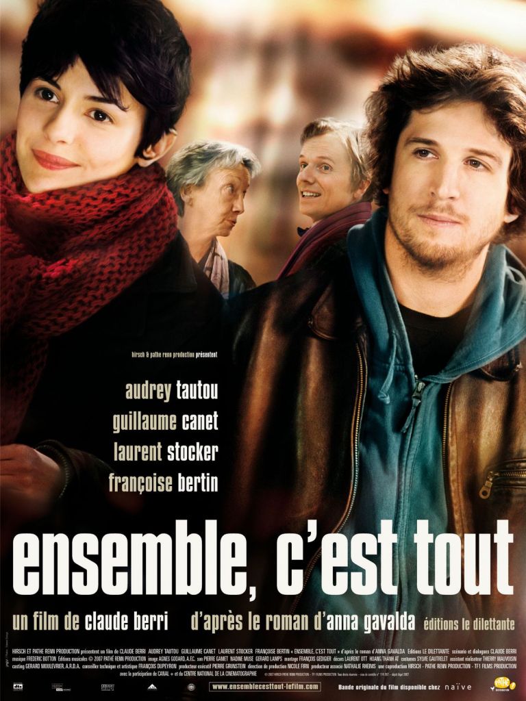 The film poster showing Camille (Audrey Tatou) and Franck (Guillaume Canet) standing close together in the front. Behind them are Paulette (Françoise Bertin) and Philibert (Laurent Stocker). 