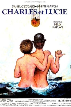 The film poster showing a drawing of a naked couple from behind, standing in the sea, trying to hitch a ride from a ship.