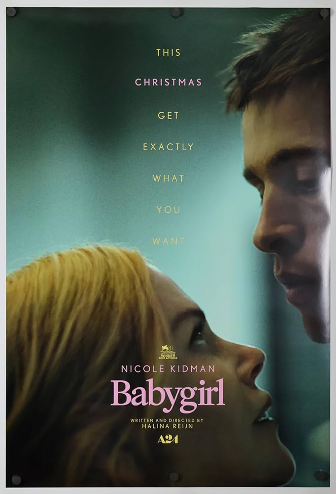 The movie poster showing Romy (Nicole Kidman) leaning close to Samuel (Harris Dickinson) who leans down to her.