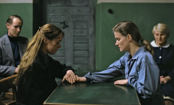 Juliane (Jutta Lampe) visiting Marianne (Barbara Sukowa) in prison. 